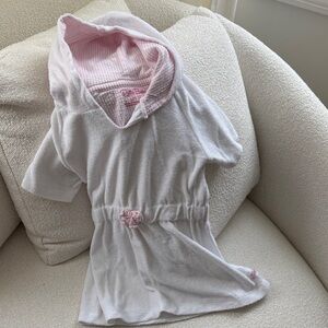 Ruffle Butts Pink and White Kids Swim Coverup